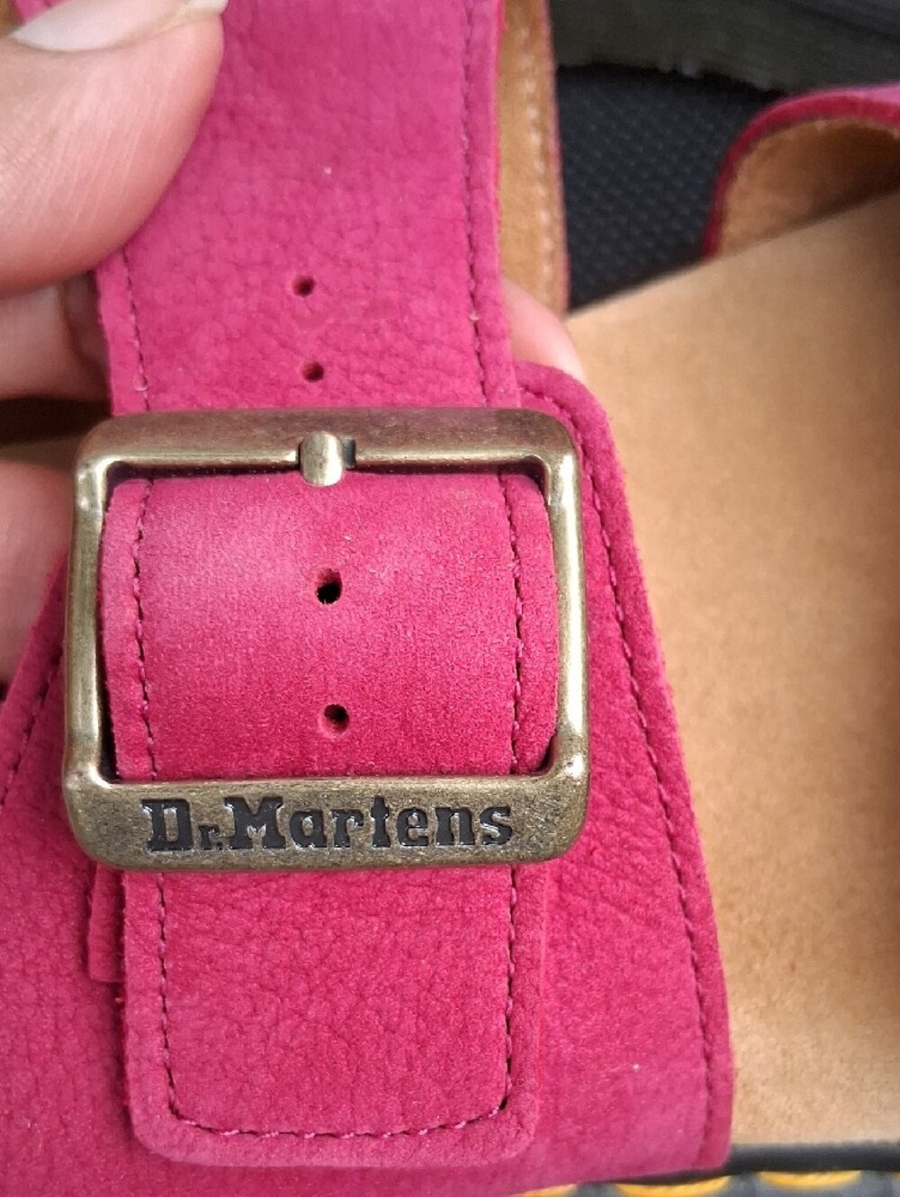Dr. Martens Women’s Bright Fuchsia Double-Buckle Slide Sandals - Picture 4 of 16